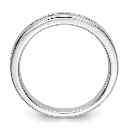 0.23ct. CZ Solid Real 14K White Gold 6-Stone Channel Wedding Band Ring