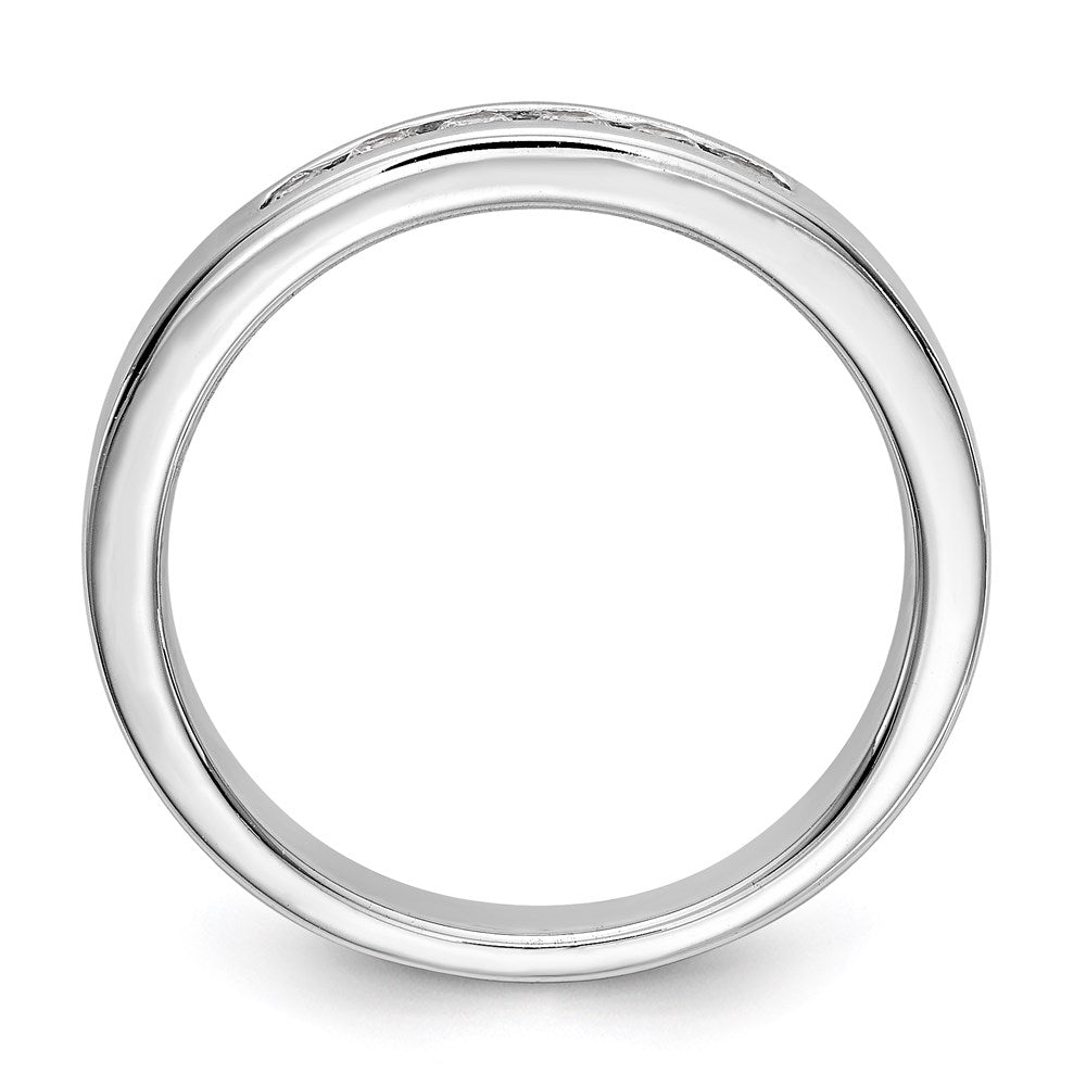 14k white gold 6 stone real diamond channel band x8876aa