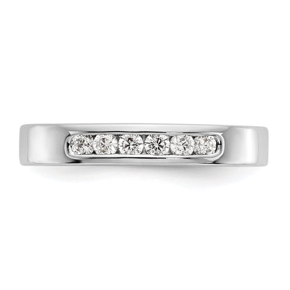 0.23ct. CZ Solid Real 14K White Gold 6-Stone Channel Wedding Band Ring