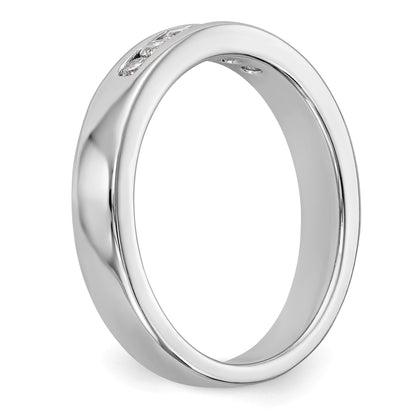 0.23ct. CZ Solid Real 14K White Gold 6-2.1mm Stone  Channel Wedding Band Ring
