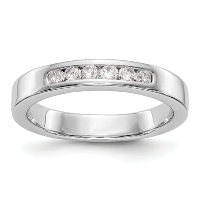 0.23ct. CZ Solid Real 14K White Gold 6-Stone Channel Wedding Band Ring