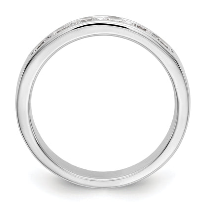 0.69ct. CZ Solid Real 14K White Gold 6-3.1mm Stone Channel Wedding Band Ring