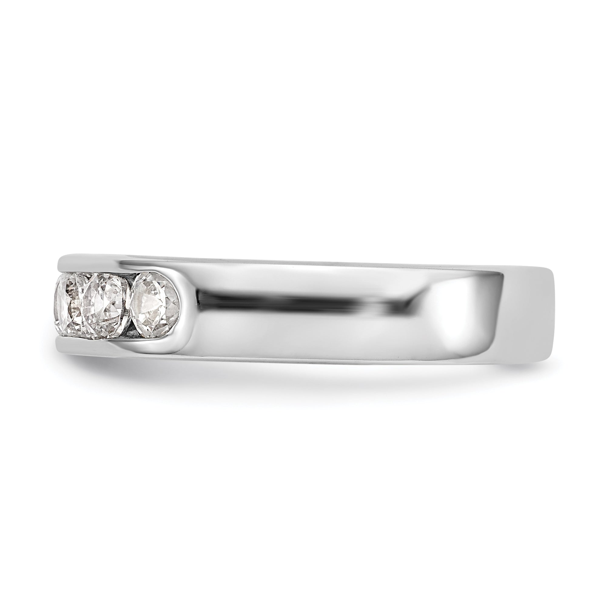0.69ct. CZ Solid Real 14K White Gold 6-3.1mm Stone Channel Wedding Band Ring