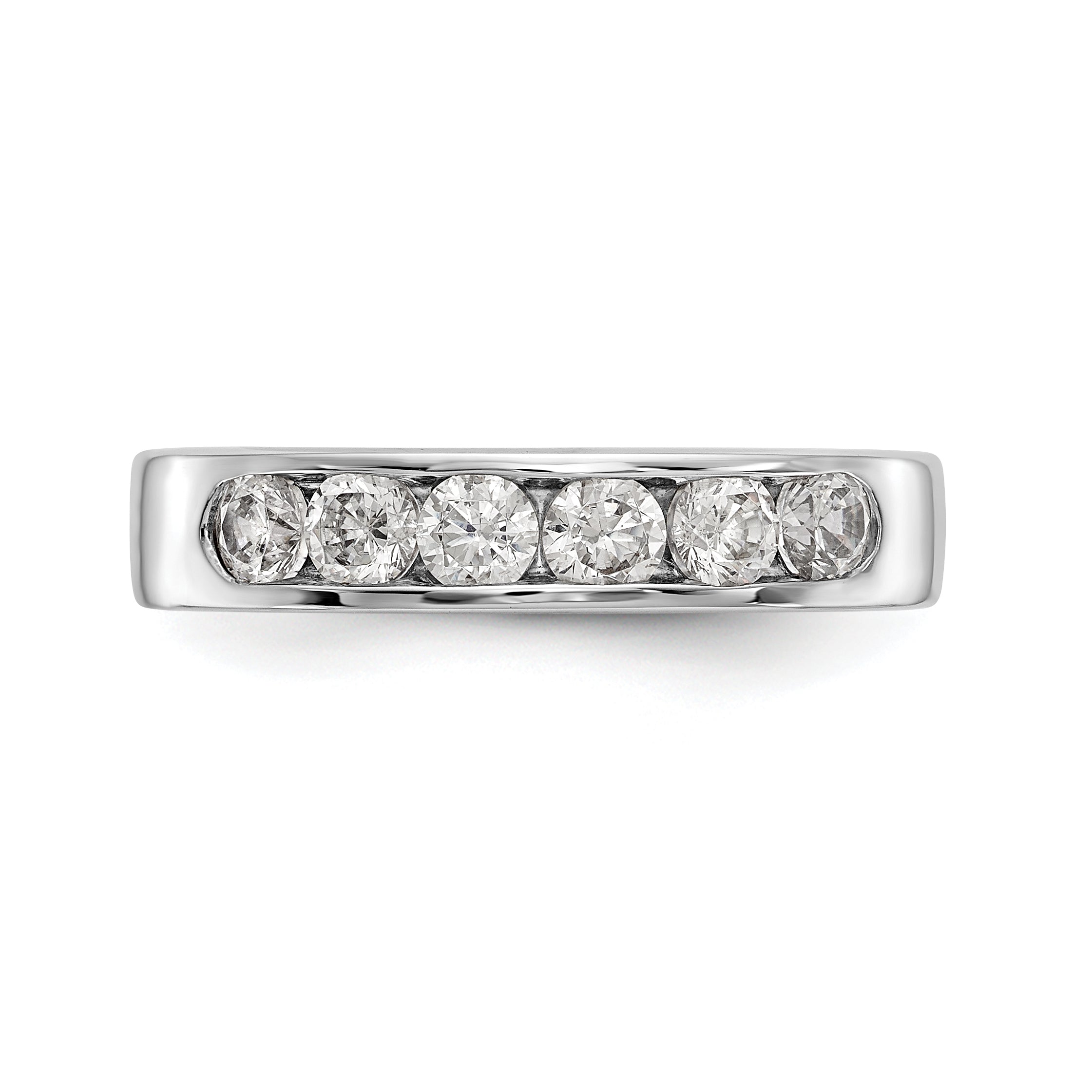 0.69ct. CZ Solid Real 14K White Gold 6-3.1mm Stone Channel Wedding Band Ring