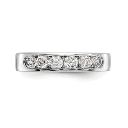 0.69ct. CZ Solid Real 14K White Gold 6-3.1mm Stone Channel Wedding Band Ring