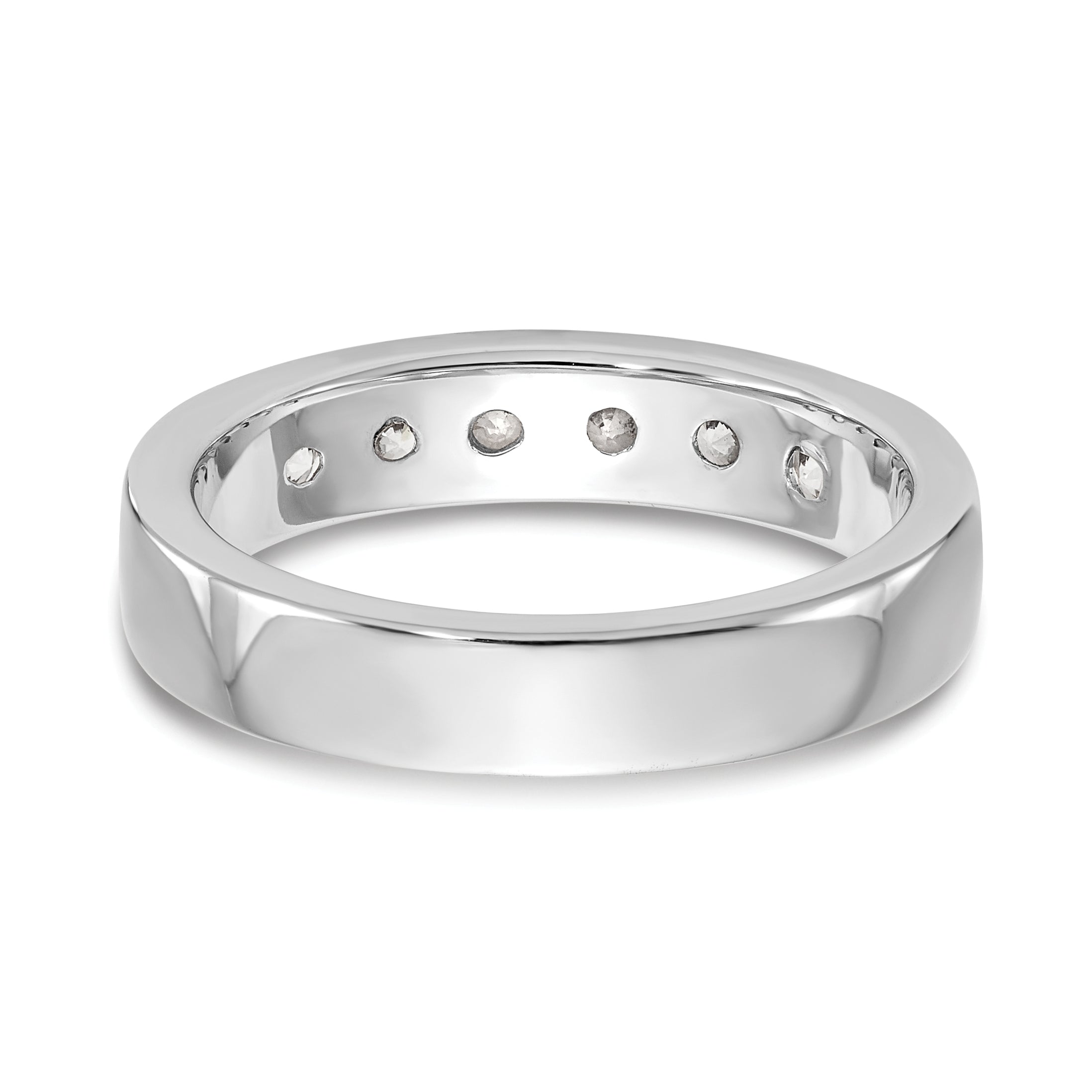 0.69ct. CZ Solid Real 14K White Gold 6-3.1mm Stone Channel Wedding Band Ring