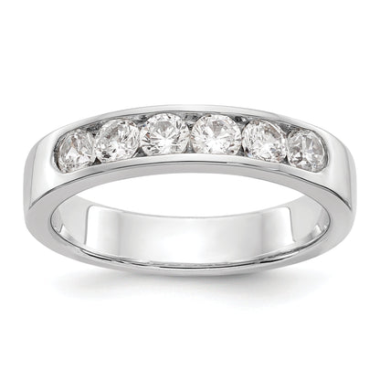 0.69ct. CZ Solid Real 14K White Gold 6-3.1mm Stone Channel Wedding Band Ring