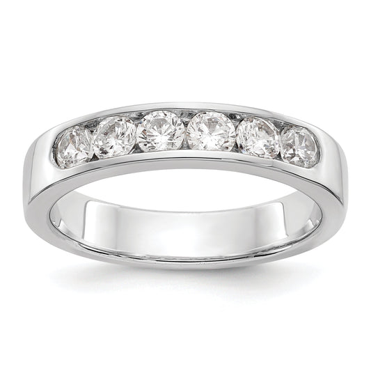 0.69ct. CZ Solid Real 14K White Gold 6-3.1mm Stone Channel Wedding Band Ring
