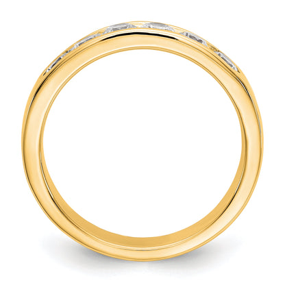 0.69ct. CZ Solid Real 14K Yellow Gold 6-3.1mm Stone Channel Wedding Band Ring