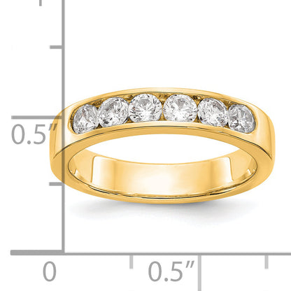 0.69ct. CZ Solid Real 14K Yellow Gold 6-3.1mm Stone Channel Wedding Band Ring