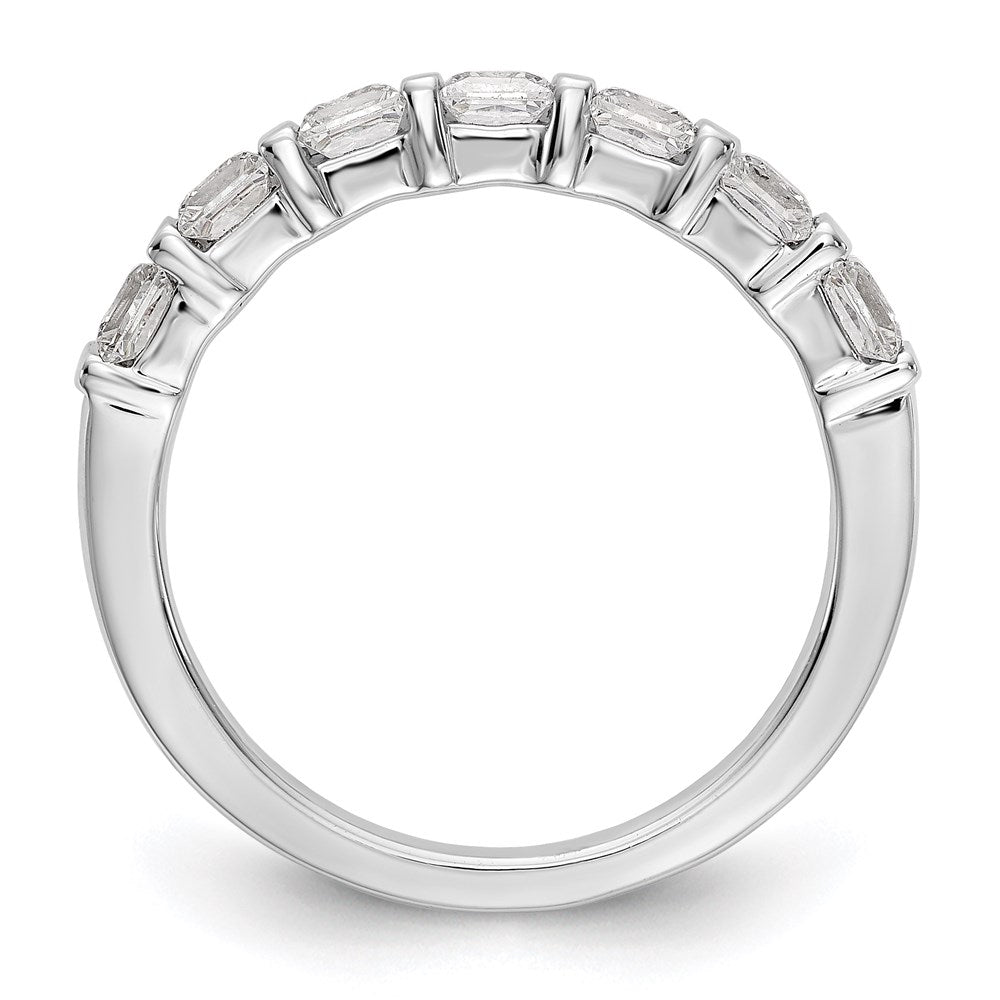 14k white gold 7 stone real diamond band x9062aa