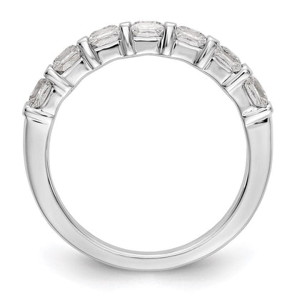 14k white gold 7 stone real diamond band x9062aa