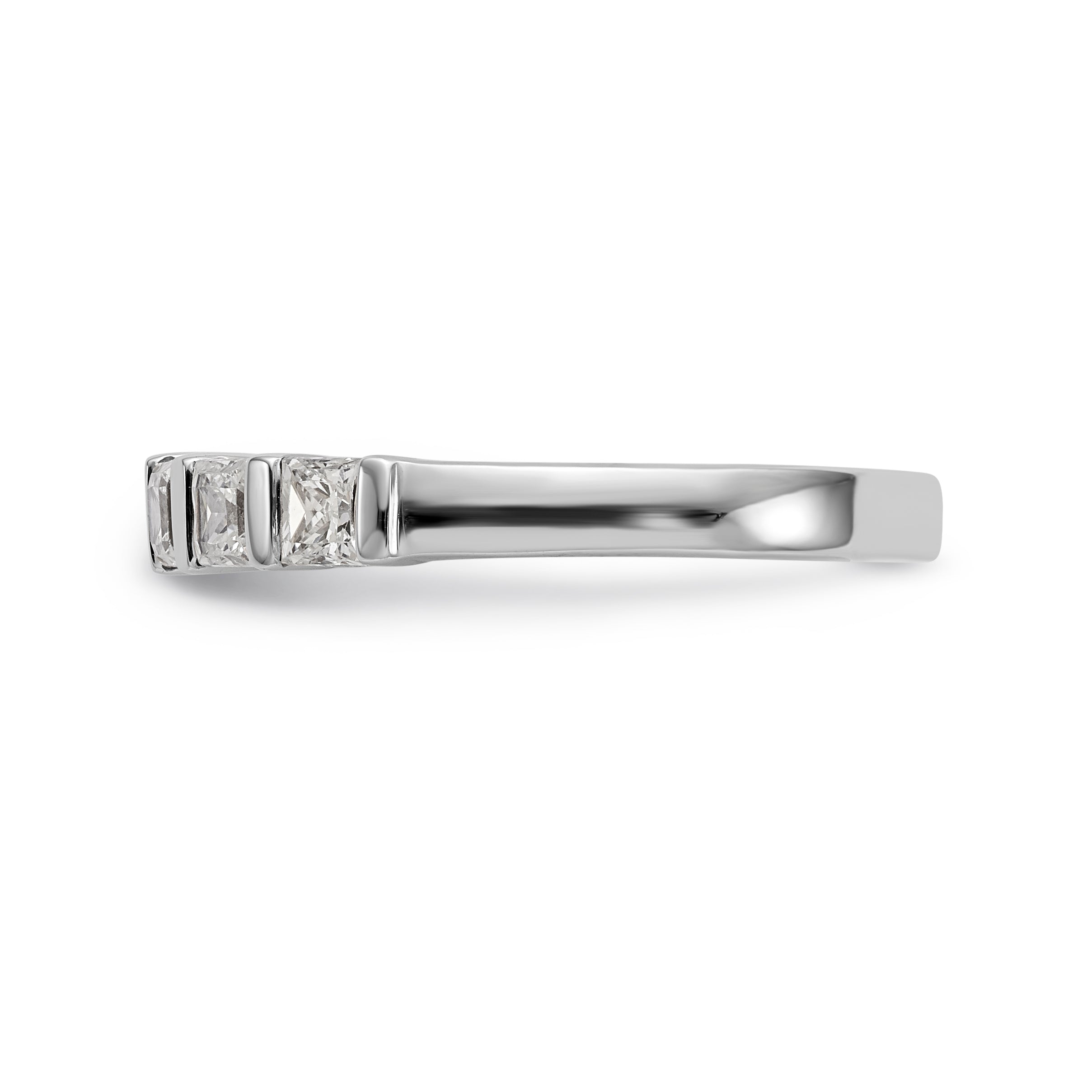 1.20ct. CZ Solid Real 14K White Gold 7-Stone Wedding Band Ring