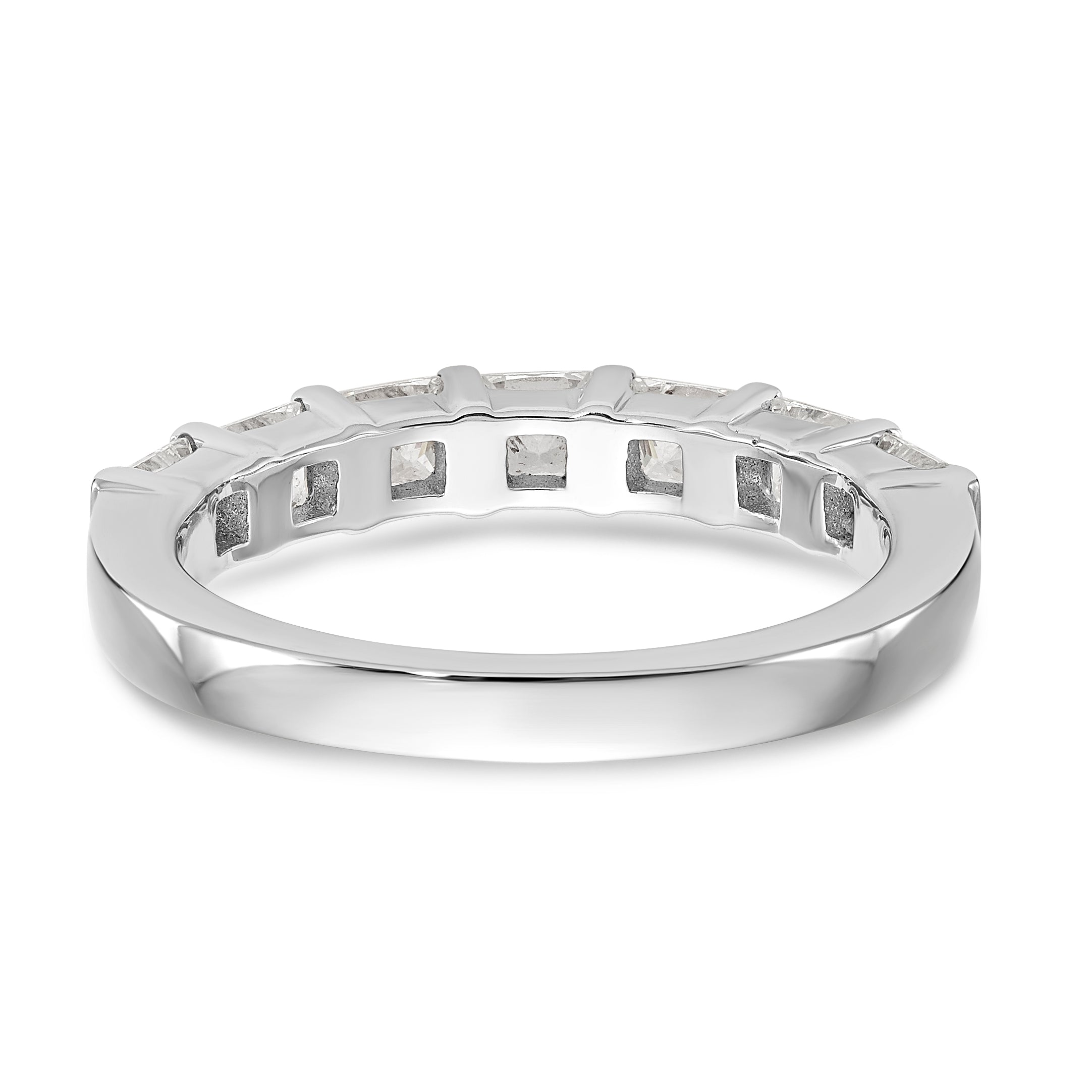 1.20ct. CZ Solid Real 14K White Gold 7-Stone Wedding Band Ring