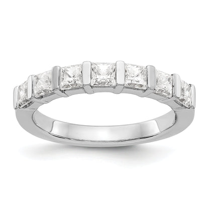 1.20ct. CZ Solid Real 14K White Gold 7-Stone Wedding Band Ring