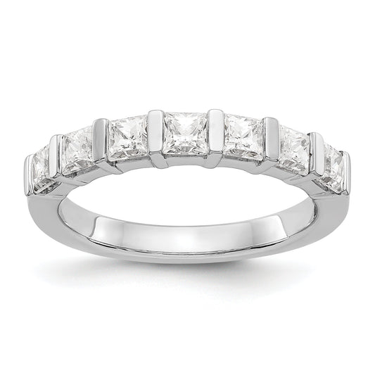 1.20ct. CZ Solid Real 14K White Gold 7-Stone Wedding Band Ring