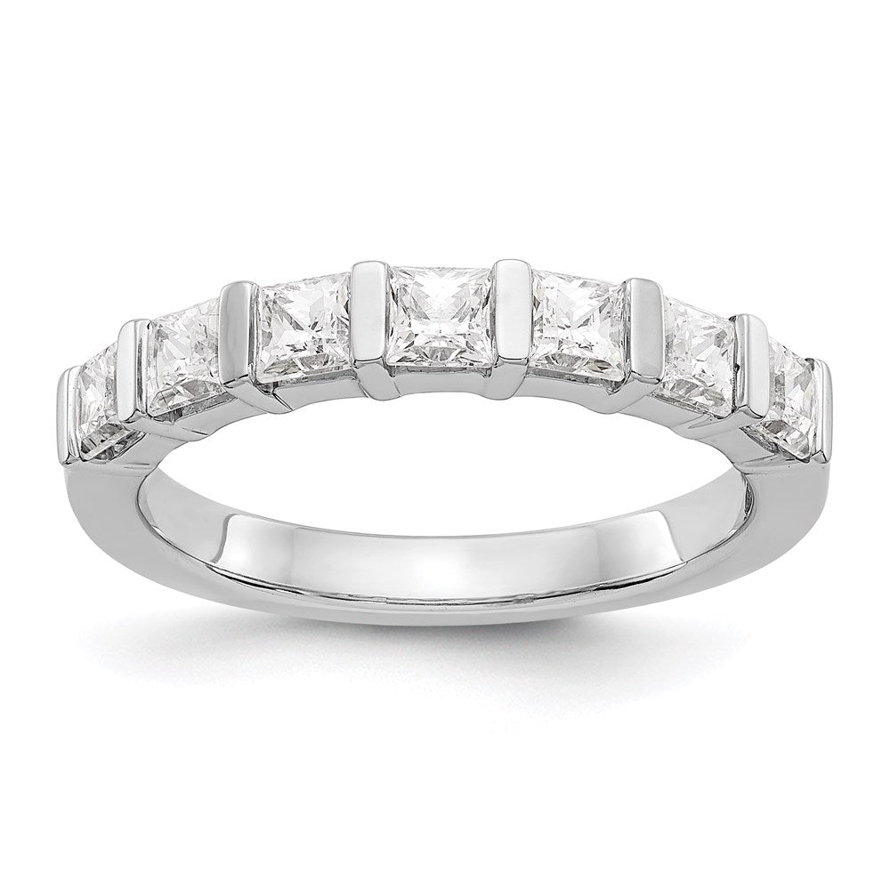 14k white gold 7 stone real diamond band x9062aa
