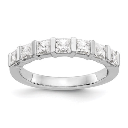 14k white gold 7 stone real diamond band x9062aa