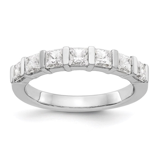 14k white gold 7 stone real diamond band x9062aa