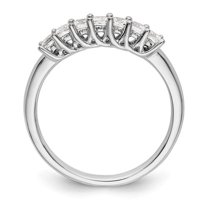 14k white gold 7 stone real diamond band y7068aa