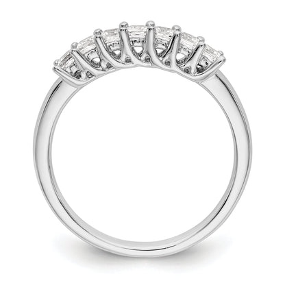 0.50ct. CZ Solid Real 14K White Gold 7-Stone Wedding Band Ring