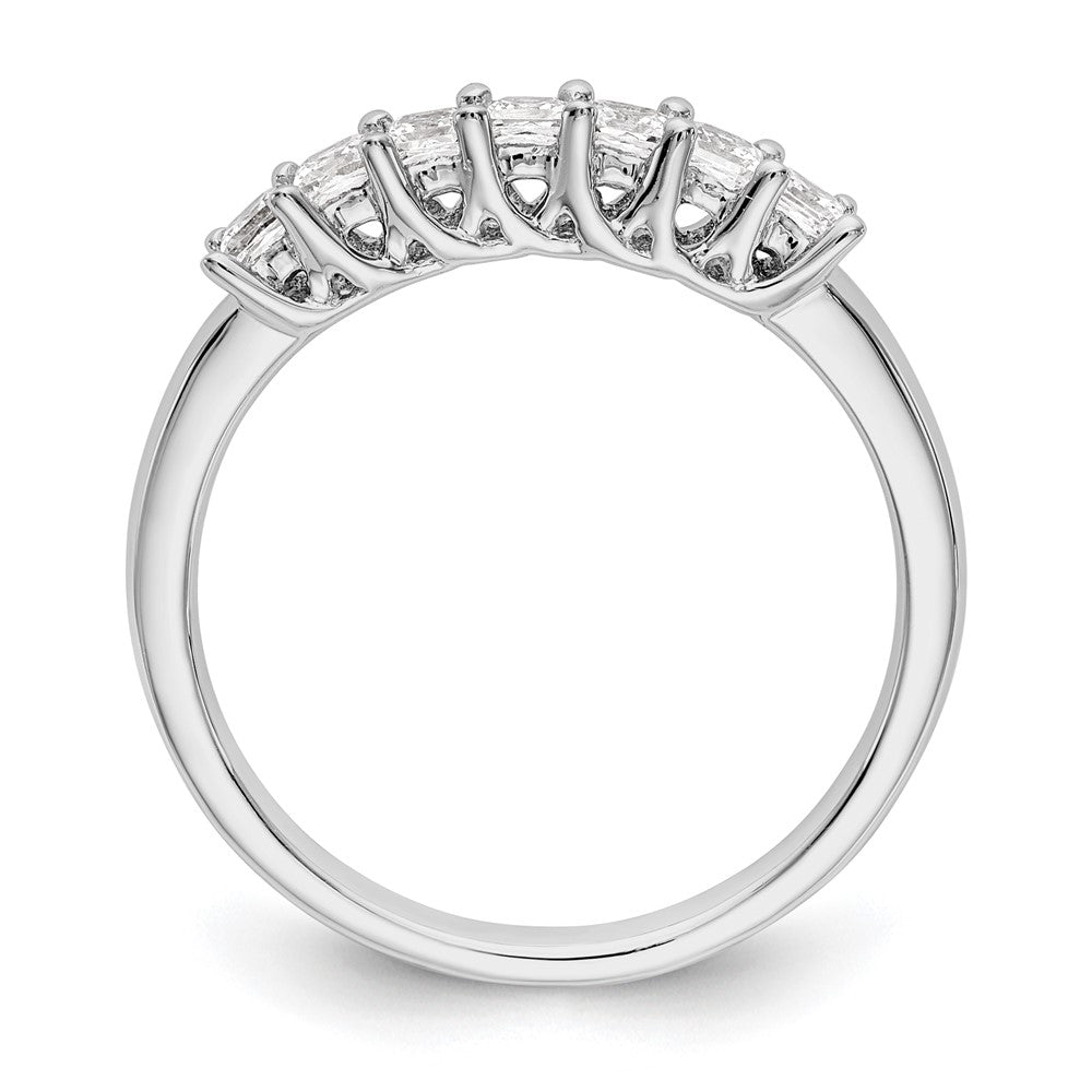14K White Gold 7-Stone Real Diamond Band