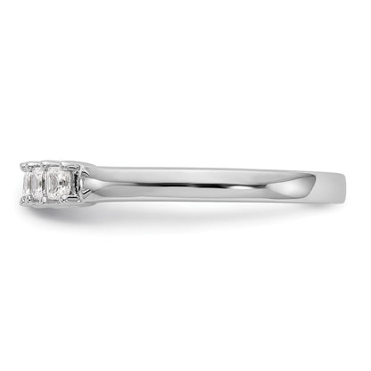 14K White Gold 7-Stone Real Diamond Band