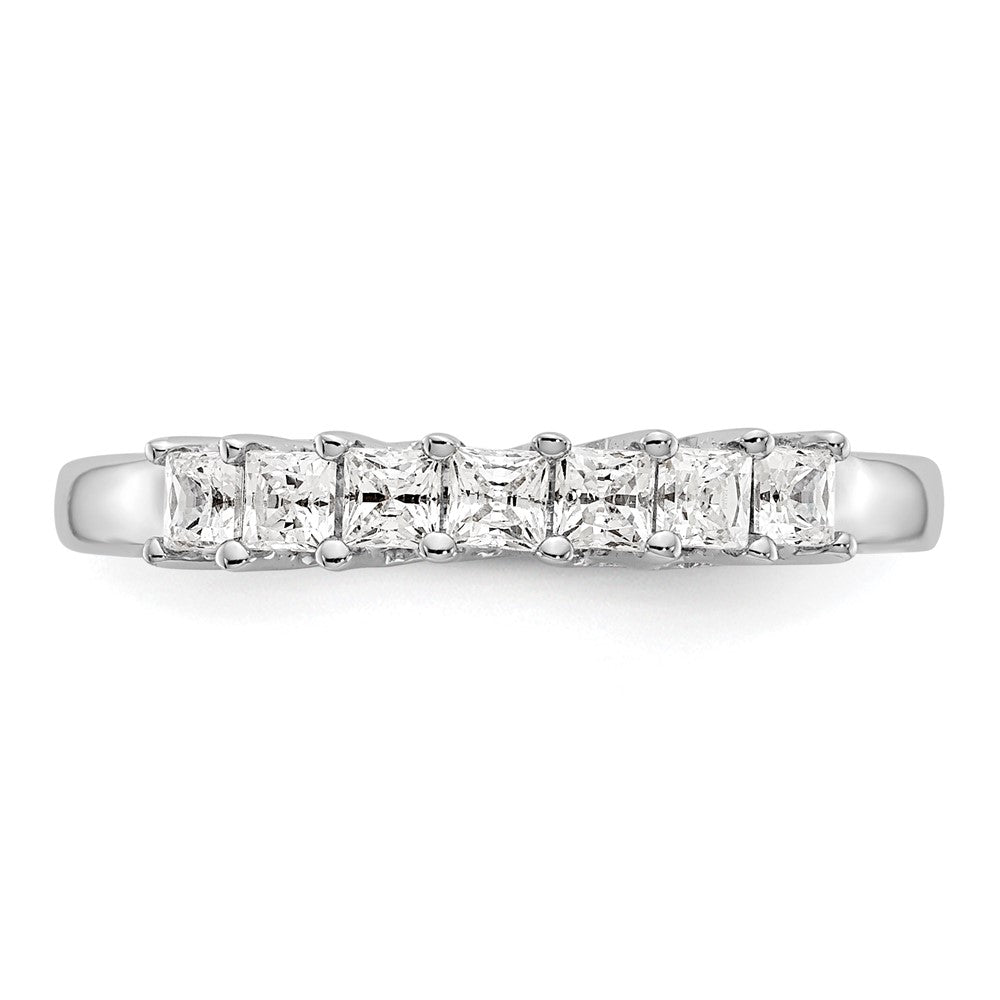 14K White Gold 7-Stone Real Diamond Band