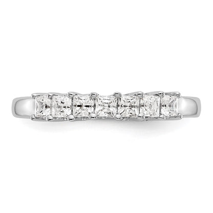 14K White Gold 7-Stone Real Diamond Band