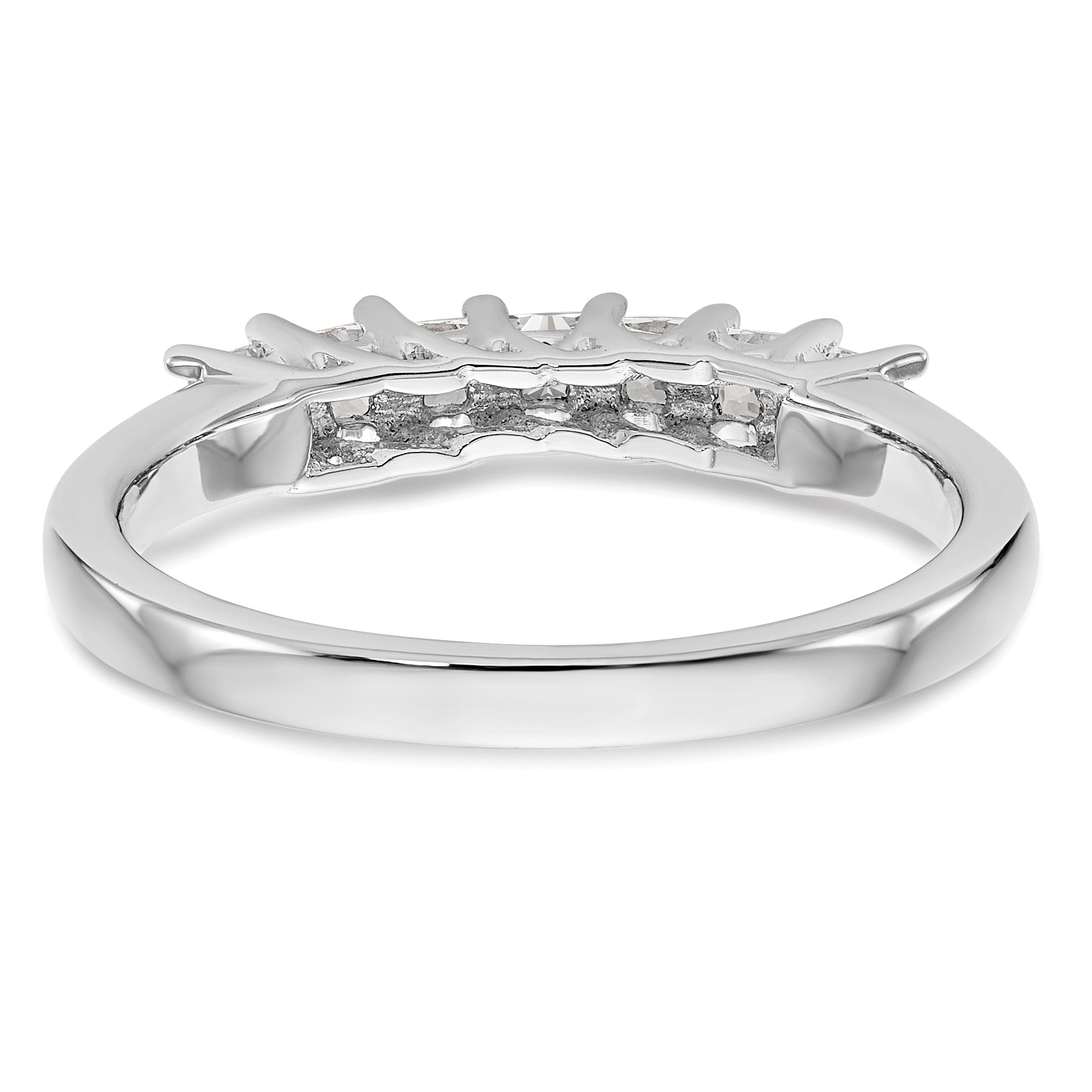 0.50ct. CZ Solid Real 14K White Gold 7-Stone Wedding Band Ring
