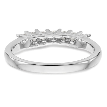 0.50ct. CZ Solid Real 14K White Gold 7-Stone Wedding Band Ring
