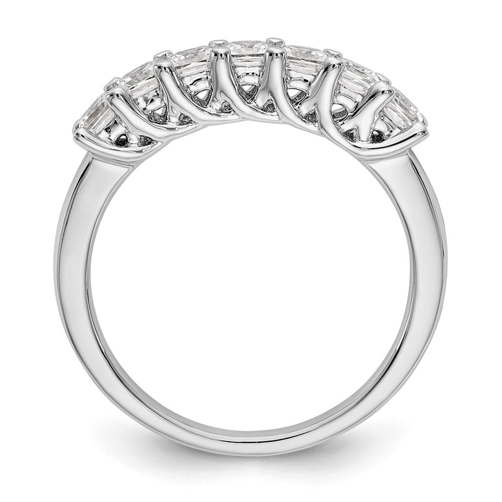 14K White Gold 7-Stone Real Diamond Band