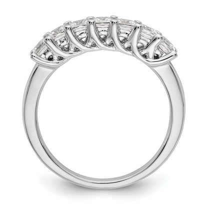 14K White Gold 7-Stone Real Diamond Band