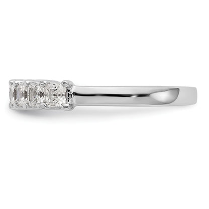 14K White Gold 7-Stone Real Diamond Band