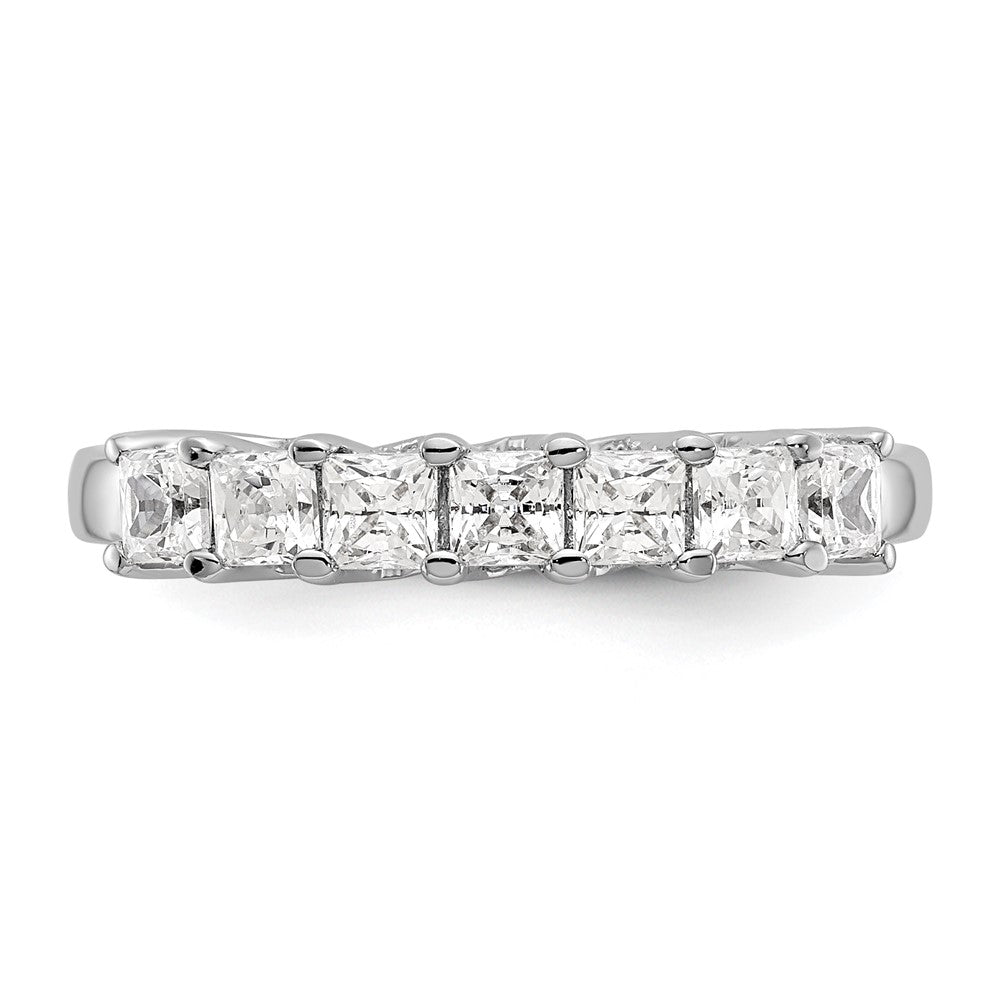 14K White Gold 7-Stone Real Diamond Band