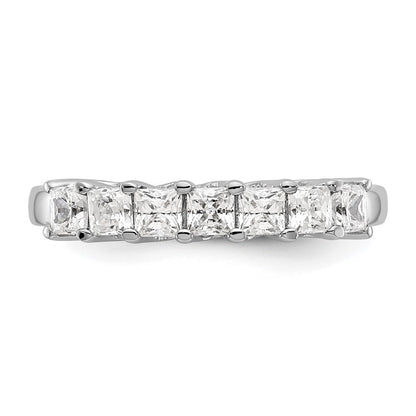 14K White Gold 7-Stone Real Diamond Band