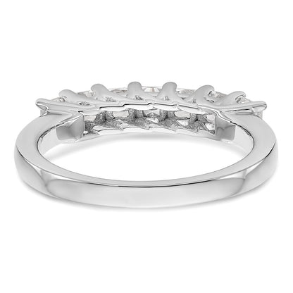 14K White Gold 7-Stone Real Diamond Band