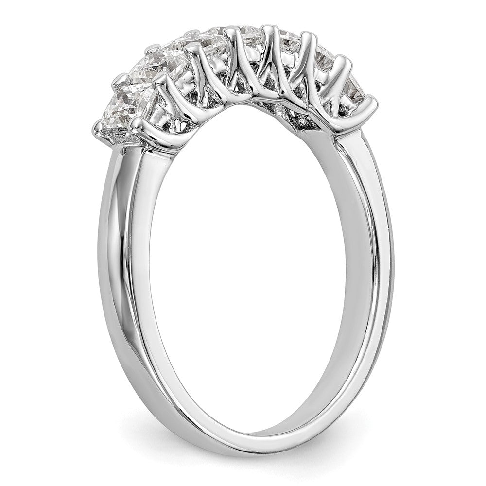 14K White Gold 7-Stone Real Diamond Band