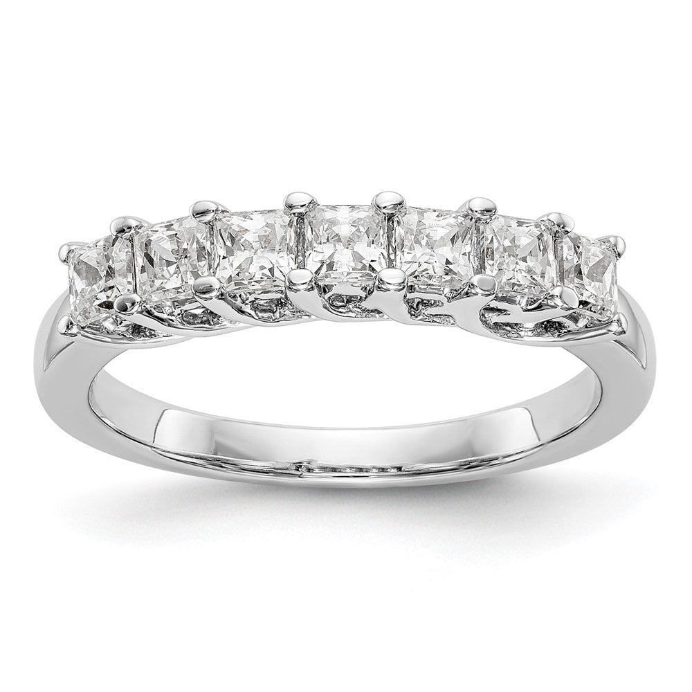 14K White Gold 7-Stone Real Diamond Band