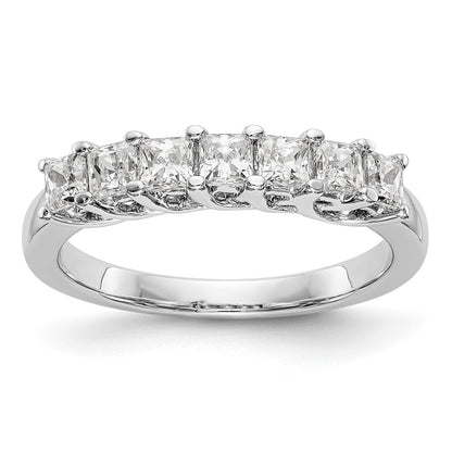 14K White Gold 7-Stone Real Diamond Band