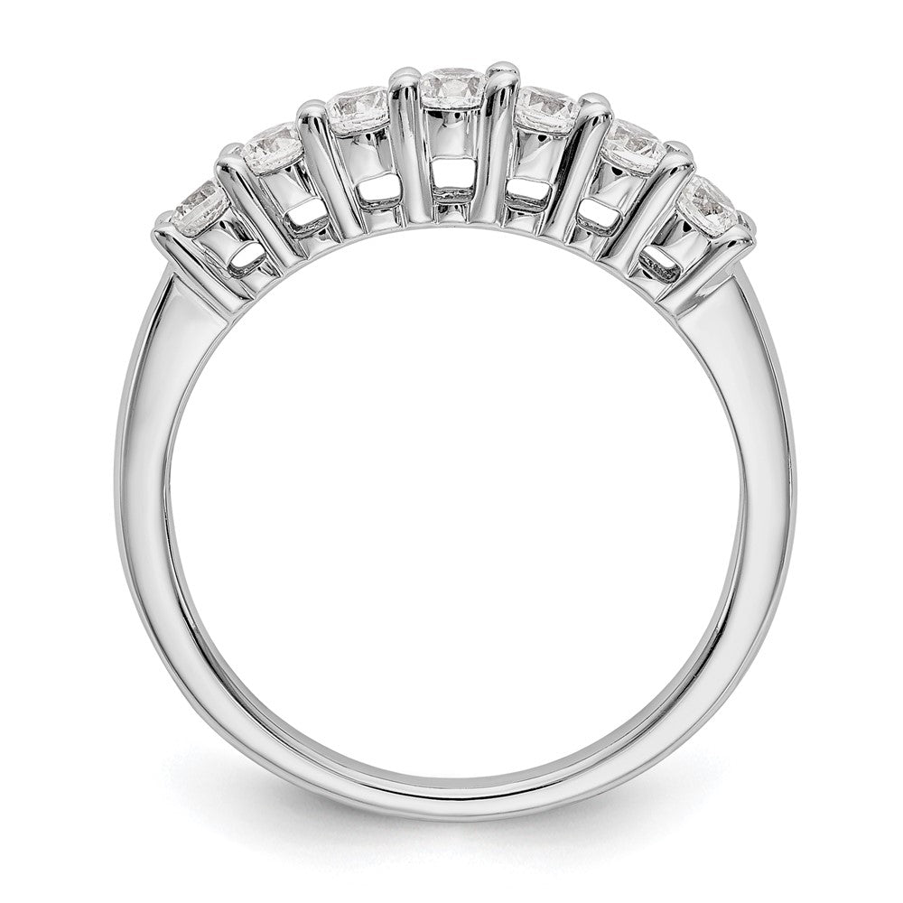 14K White Gold 7-Stone Real Diamond Band
