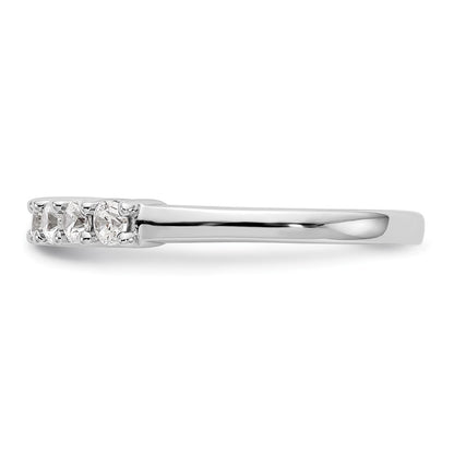 14K White Gold 7-Stone Real Diamond Band