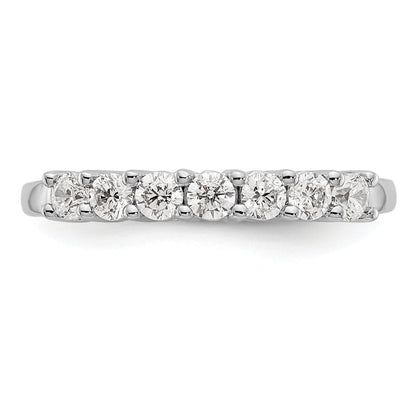 0.49ct. CZ Solid Real 14K White Gold 7-Stone Wedding Band Ring