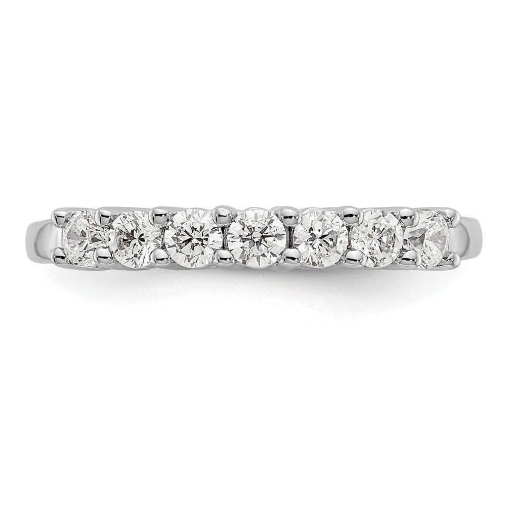 14K White Gold 7-Stone Real Diamond Band