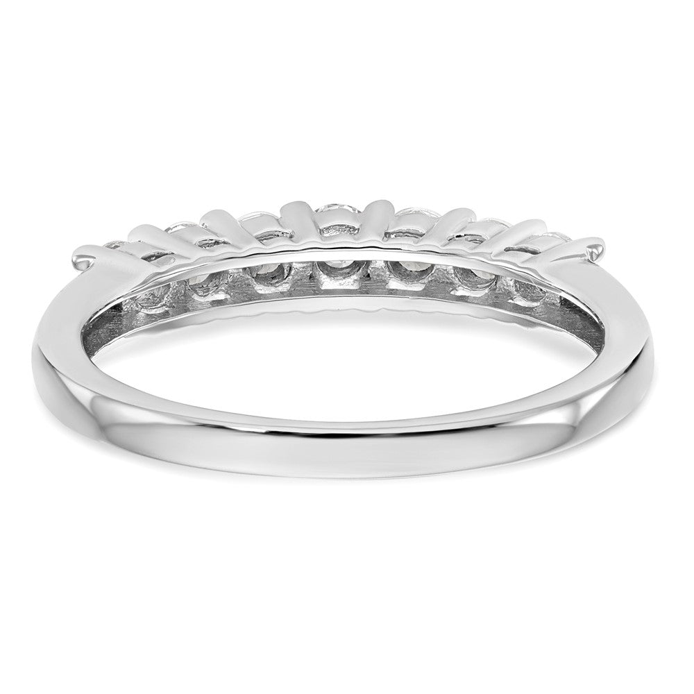 14k White Gold 7-Stone Shared Prong 1/2 carat Complete Round Diamond Band