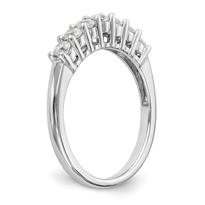 0.49ct. CZ Solid Real 14K White Gold 7-Stone Wedding Band Ring