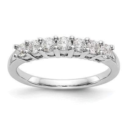 14K White Gold 7-Stone Real Diamond Band