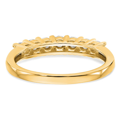 0.49ct. CZ Solid Real 14K Yellow Gold 7-Stone Wedding Band Ring