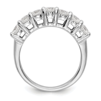 0.80ct. CZ Solid Real 14K White Gold 7-Stone Wedding Band Ring
