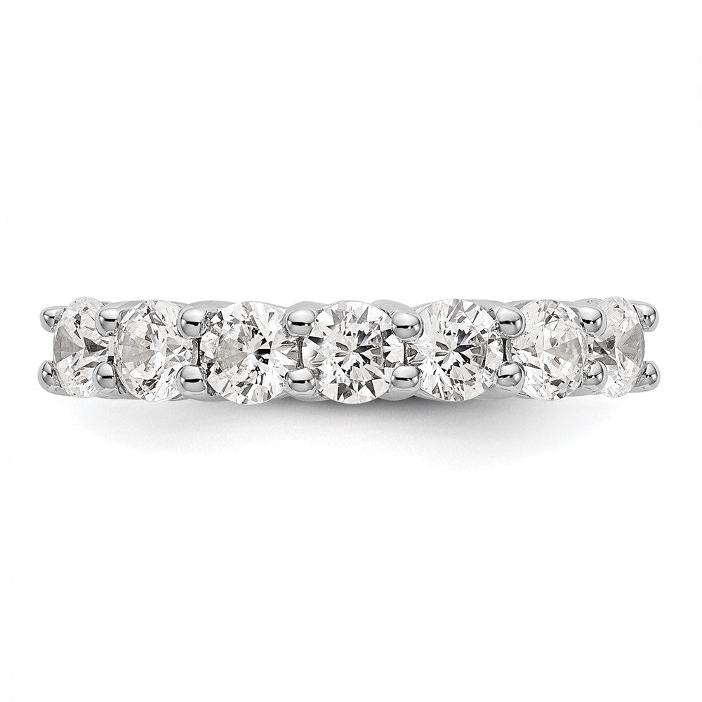 14k White Gold 7-Stone Shared Prong 3/4 carat Complete Round Diamond Band